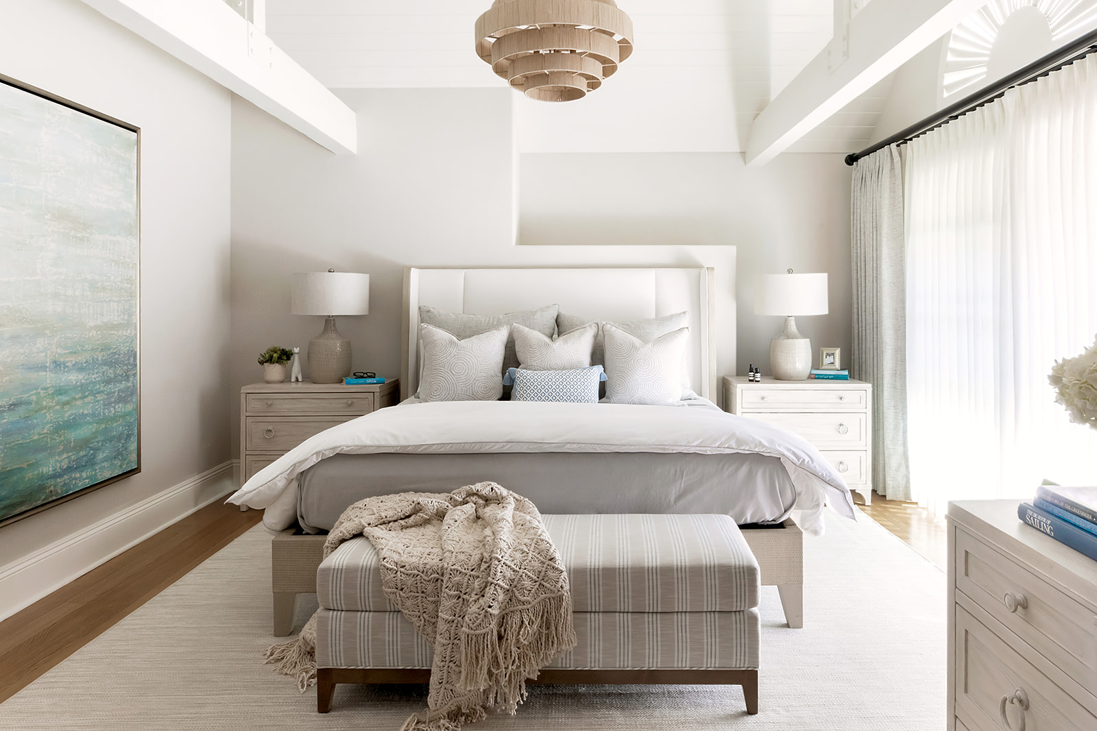 Bedroom interior decoration with light white color effect