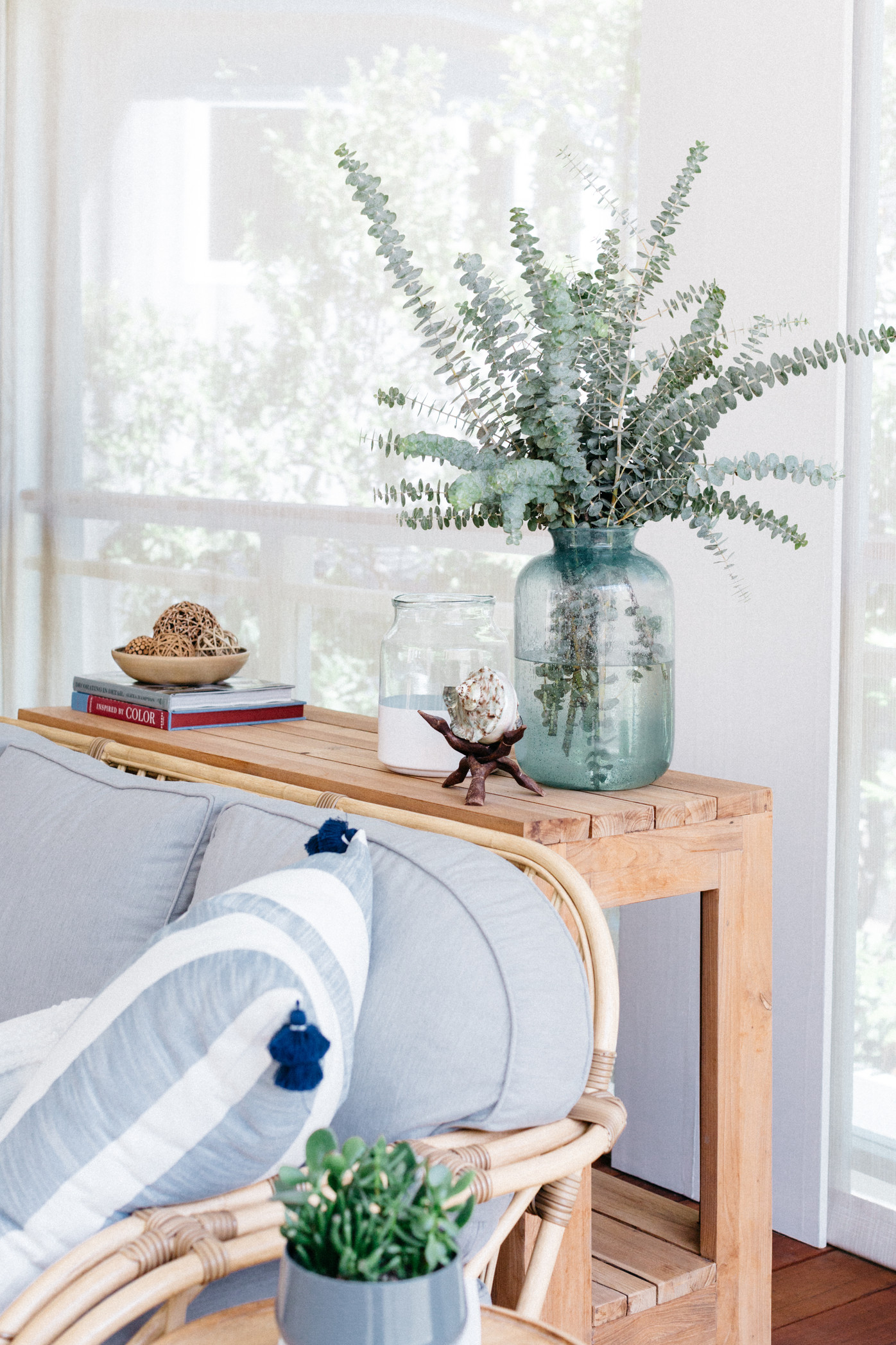 A small greenery touch in a living room decoration