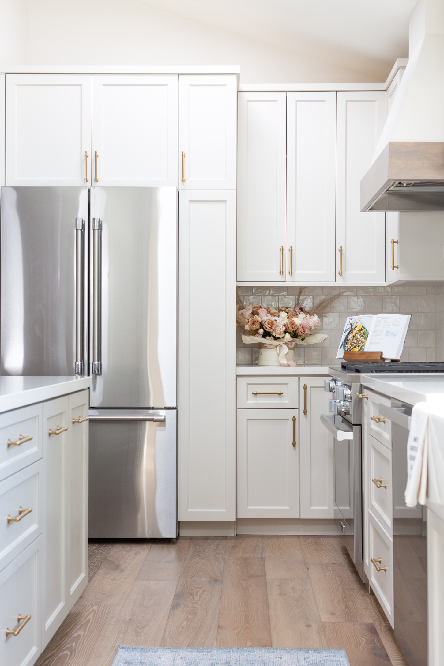 Kitchen interior decoration with white color palette